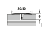 Т 30-1.2700.04л Т-образный порог 30 мм, алюминий анодированный, цвет бронза, длина 2700 мм